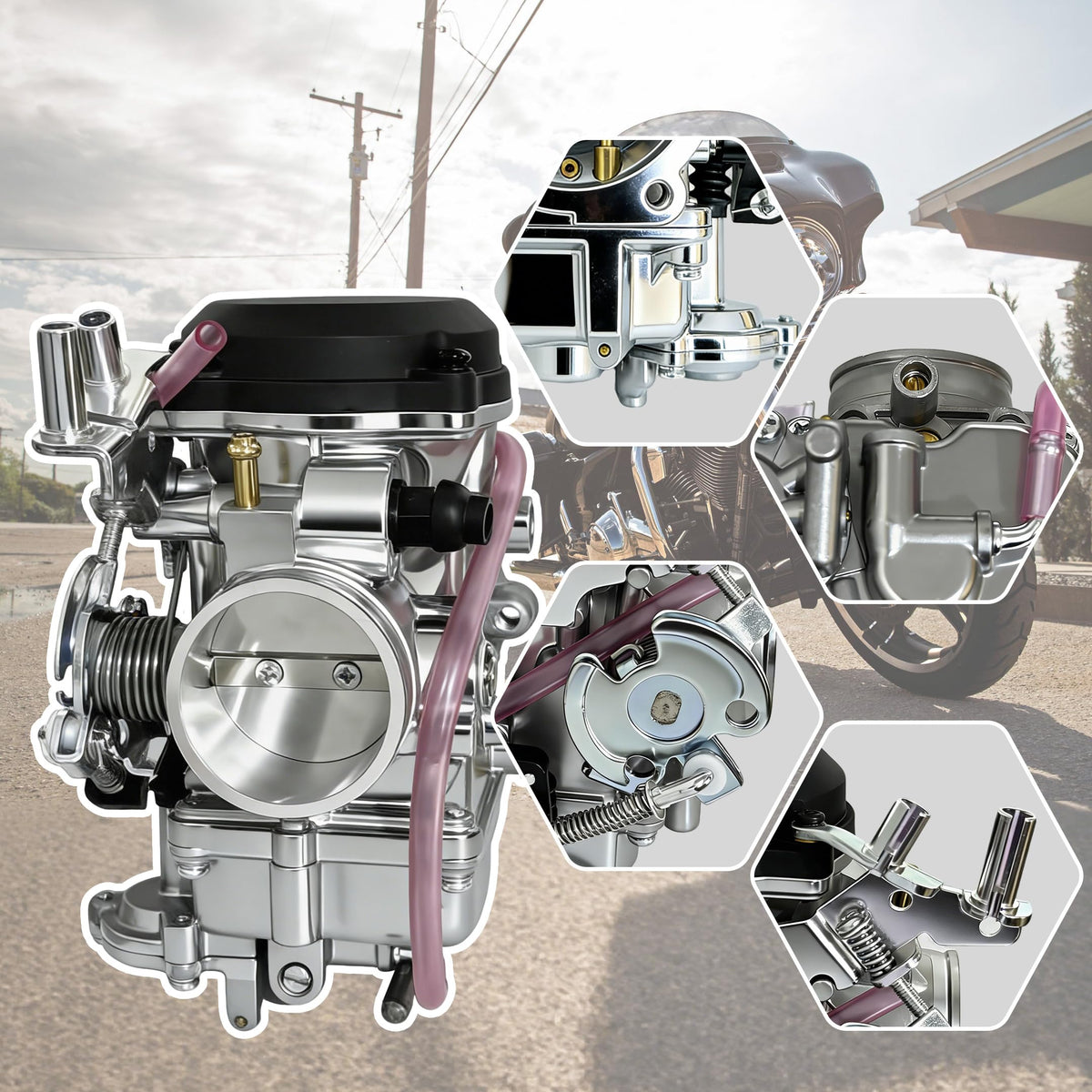 CV40 Carburetor with Choke Cable Replacement M966121