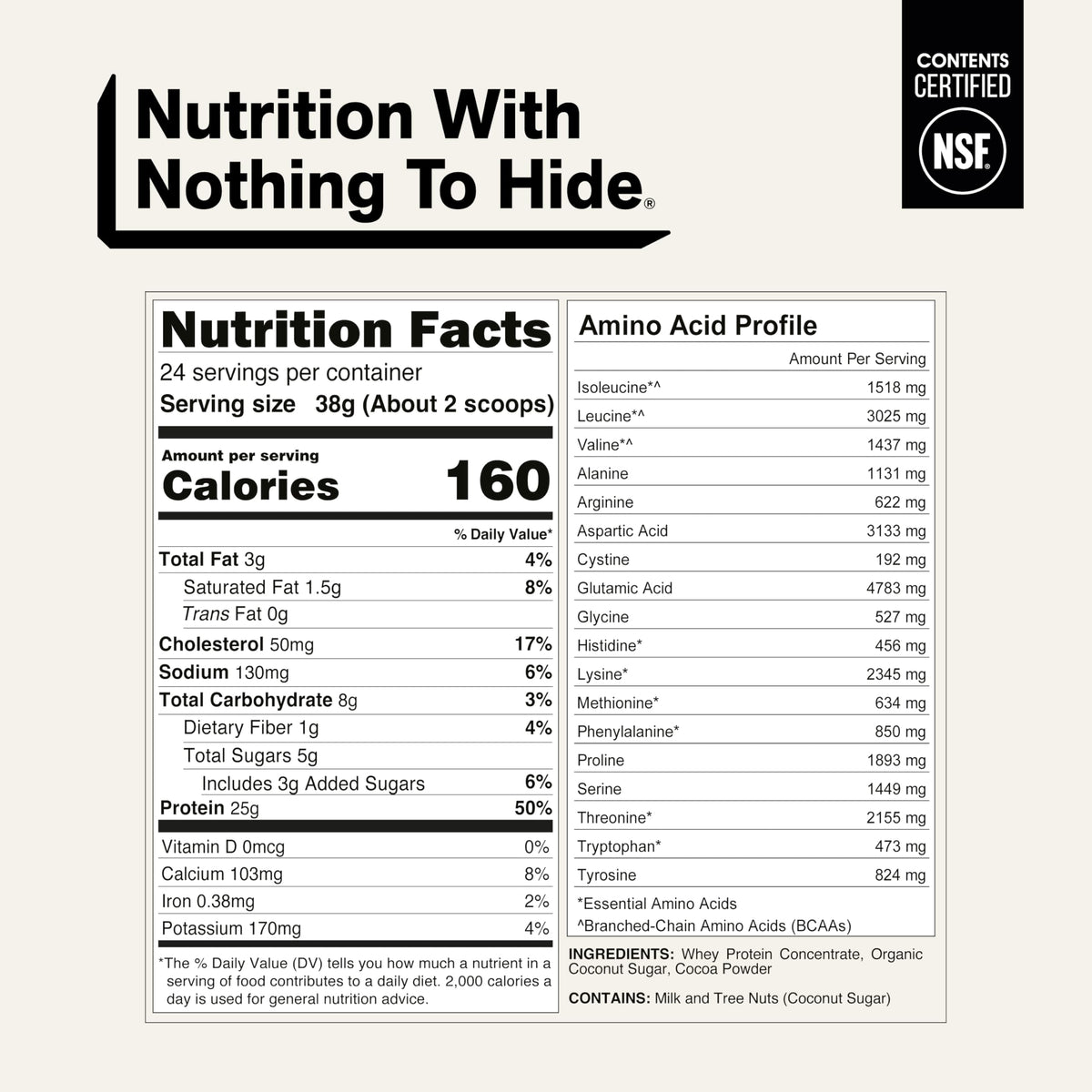 Chocolate Grass Fed Whey Protein Powder M42365