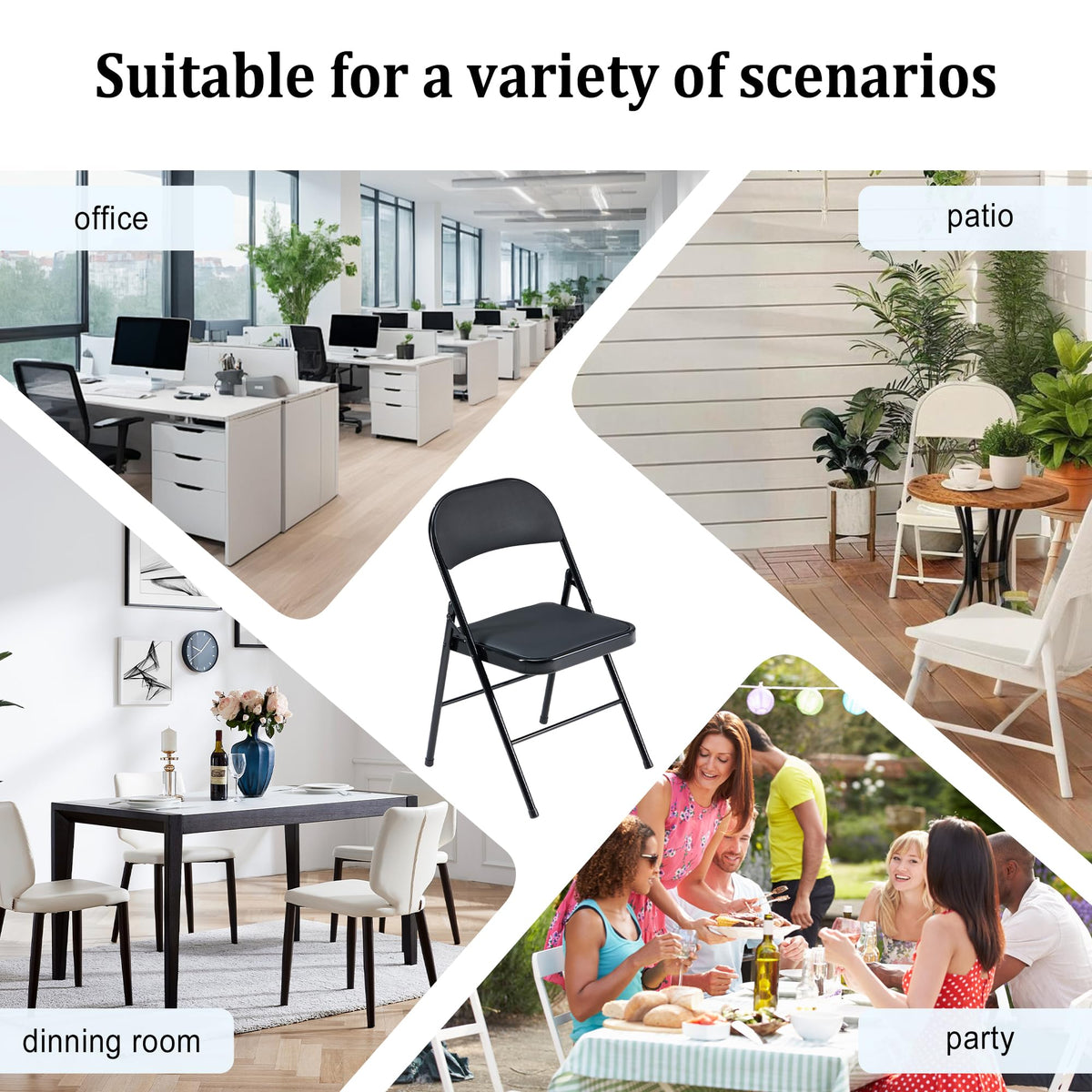 10 Pack Folding Chairs with Cushion W978