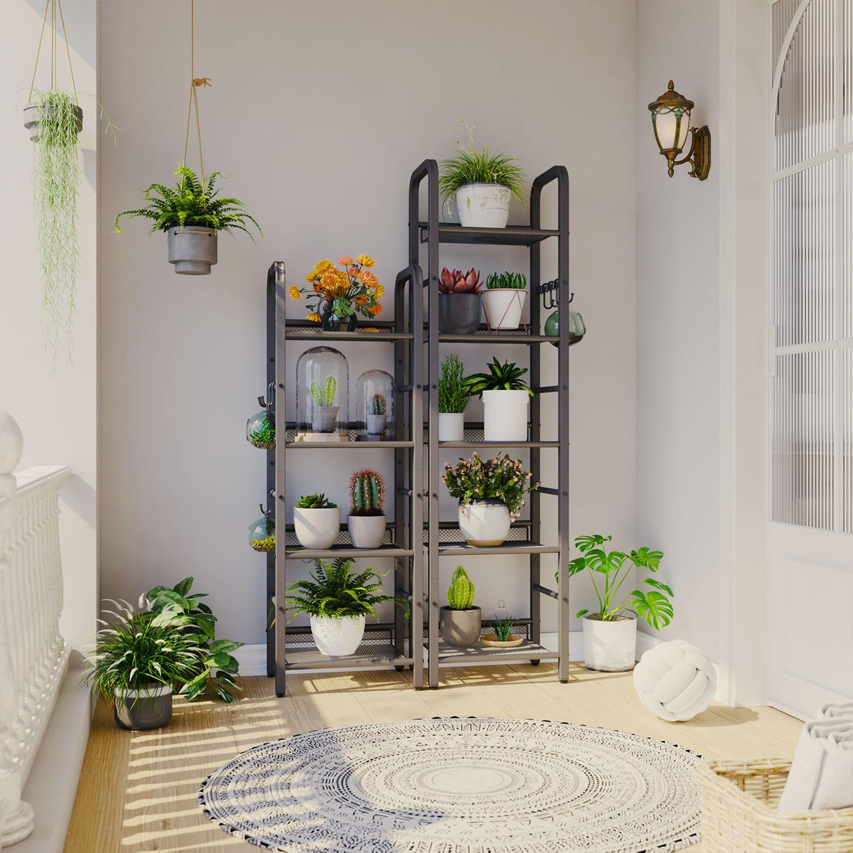 5 Tier Black Metal Bookshelf B835