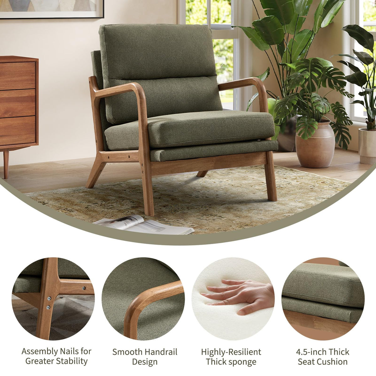 Mid Century Accent Chair Set of 2 Green C35143
