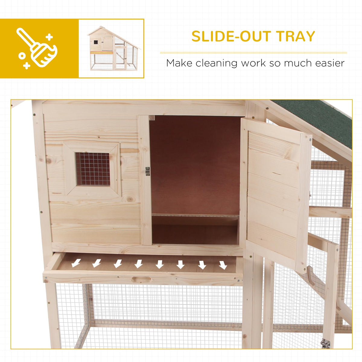 55" 2-Tier Wooden Rabbit Hutch with Ramp G7994