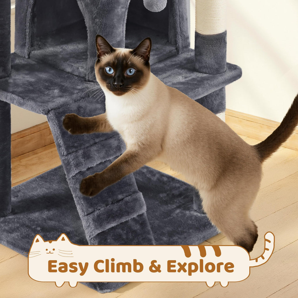 70in Multi-Level Cat Tree with Sisal Scratching Posts V6183
