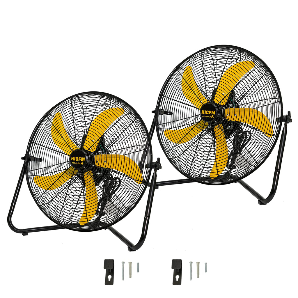 2 Pcs 20-inch 5300 CFM High Velocity Metal Floor Fan O859022