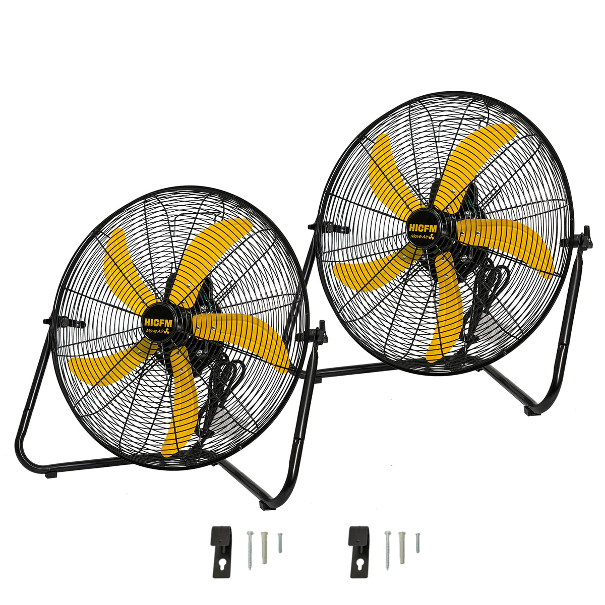 2 Pcs 20-inch 5300 CFM High Velocity Metal Floor Fan O859022