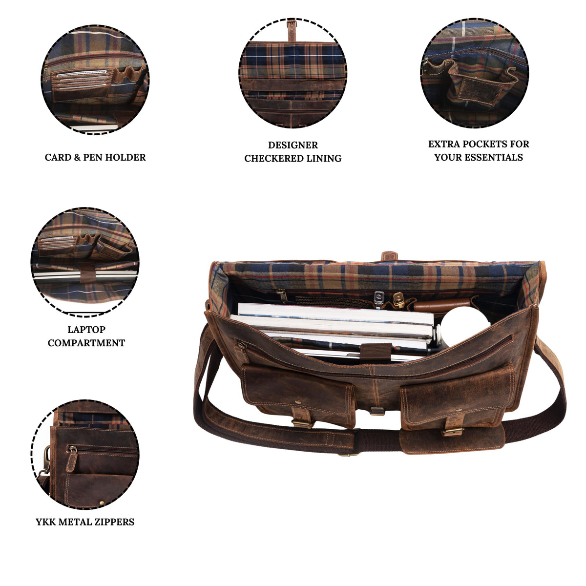18 Inch Leather Laptop Messenger Bag Q880194