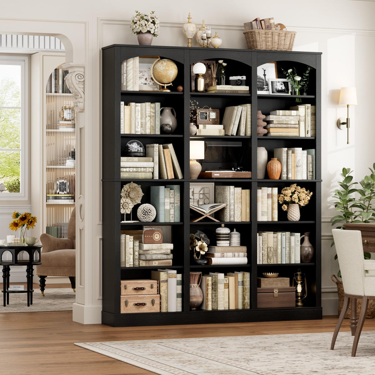 71" 6 Tier Black Bookshelf N774393