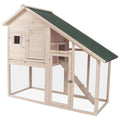 55" 2-Tier Wooden Rabbit Hutch with Ramp G7994