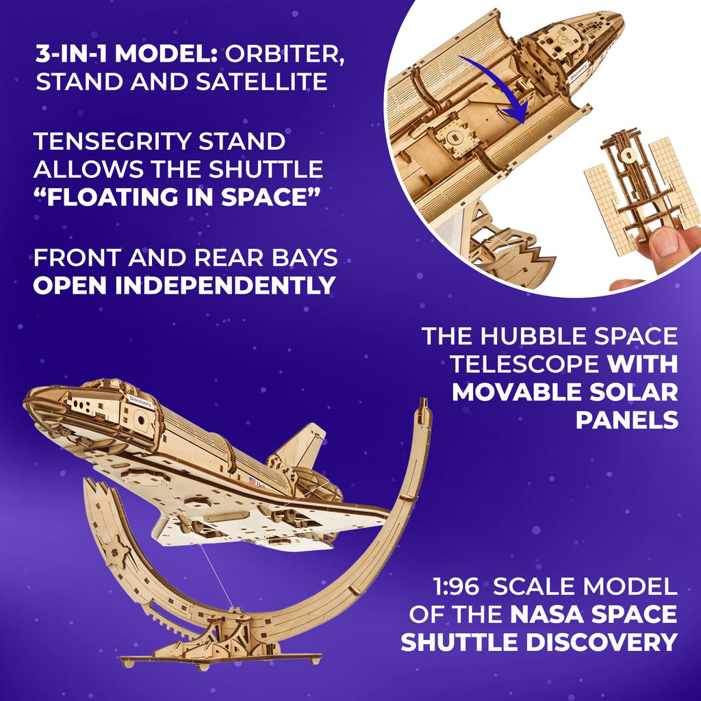 Wooden 3D Puzzle Space Shuttle Model Kit O53842