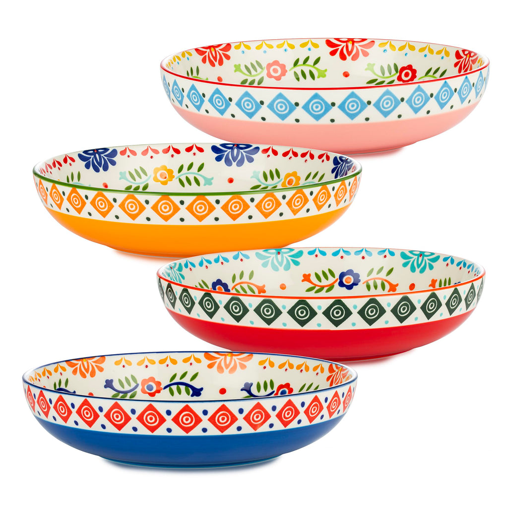 36 OZ Shallow Ceramic Dinner Bowls Set of 4 M1368