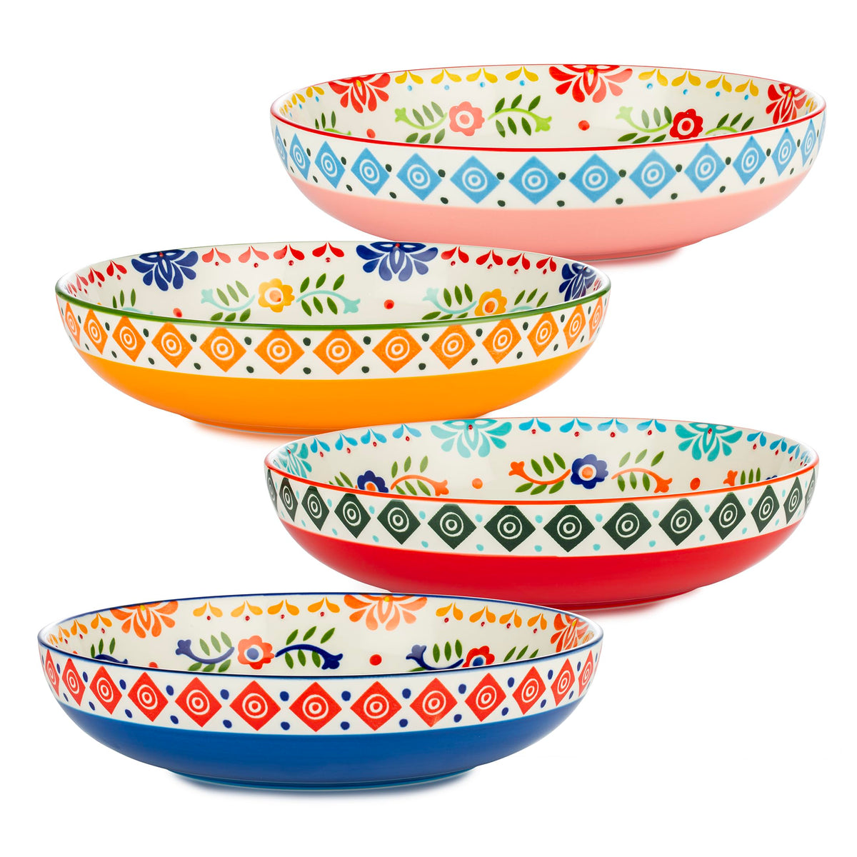 36 OZ Shallow Ceramic Dinner Bowls Set of 4 M1368