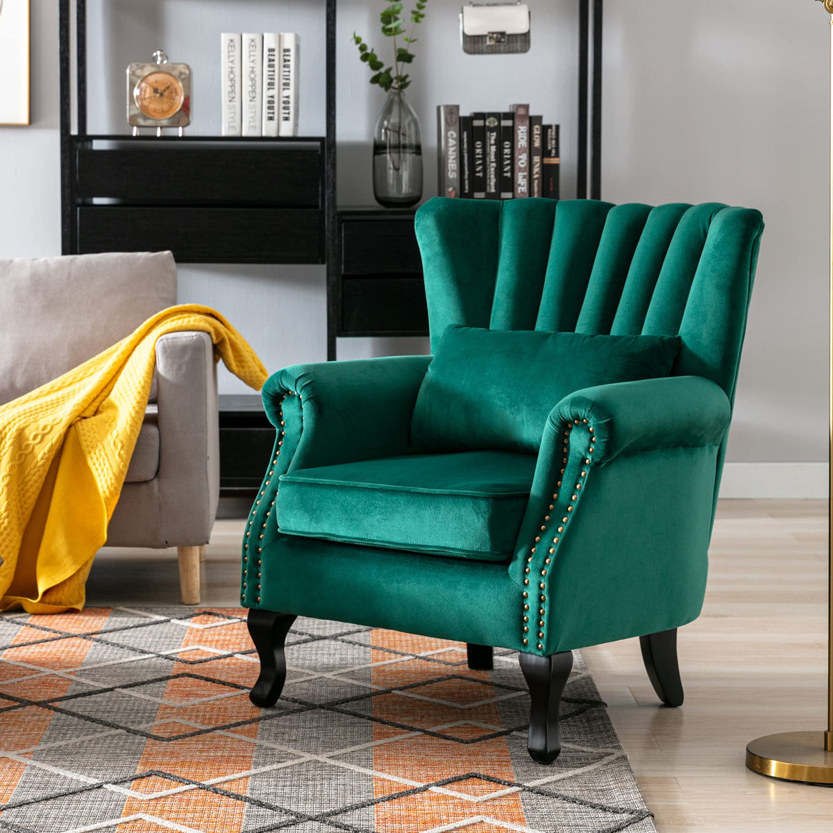Velvet Green Accent Chairs Set of 2 T21875