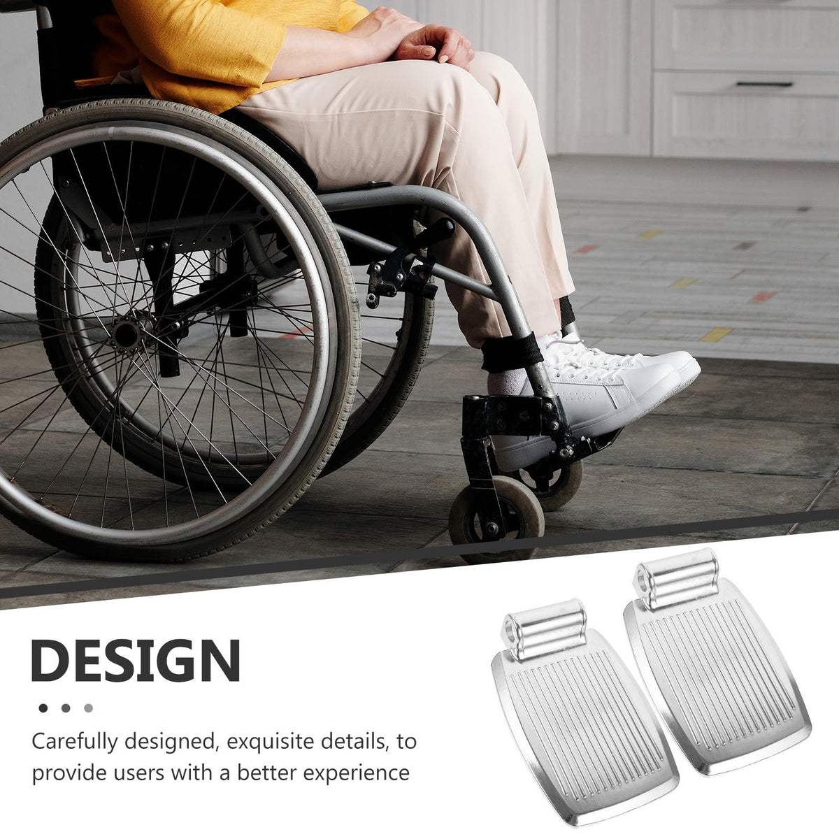 Heavy-Duty Aluminum Alloy Wheelchair Footrest Pair A705681