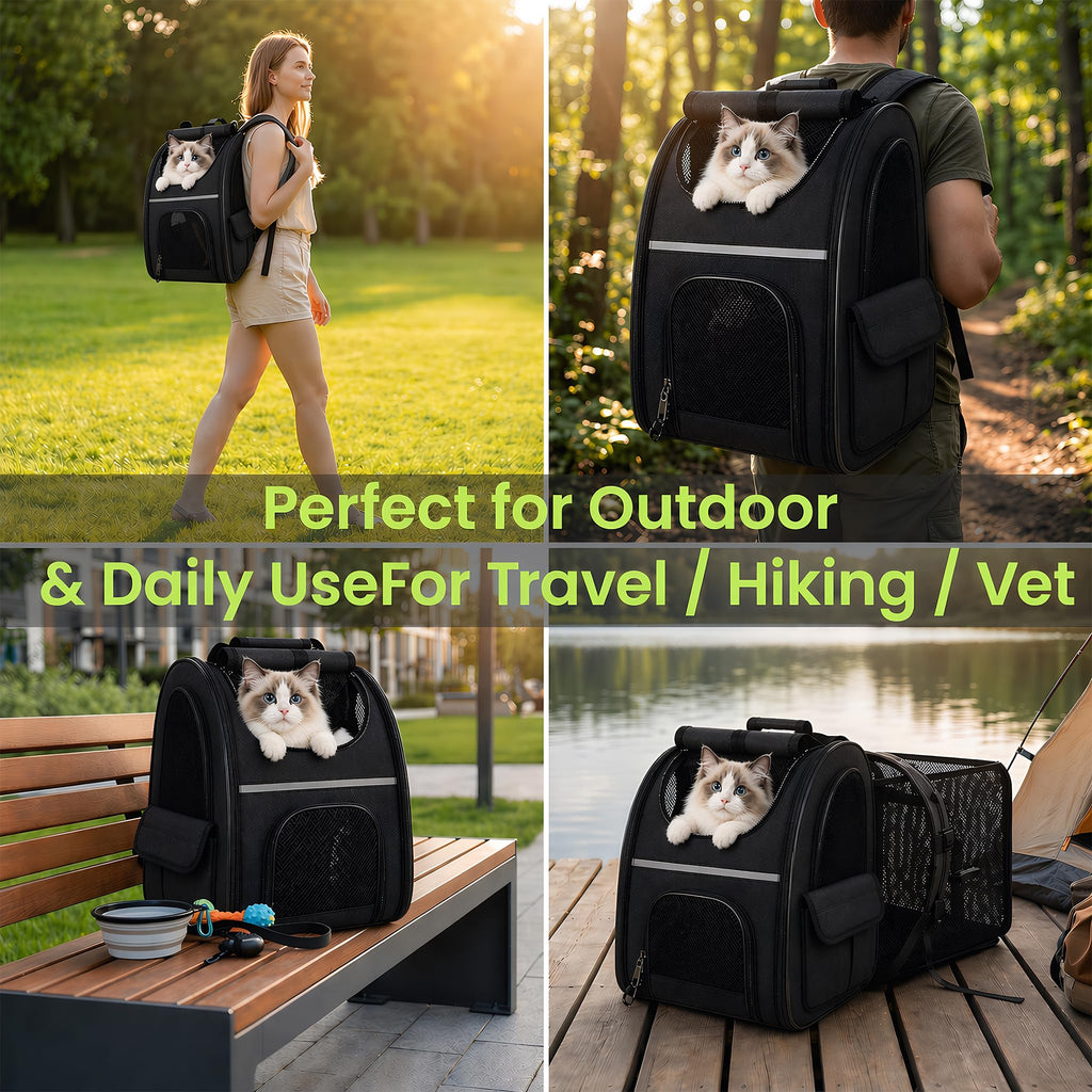 Expandable Cat Backpack Carrier with Breathable Mesh M827