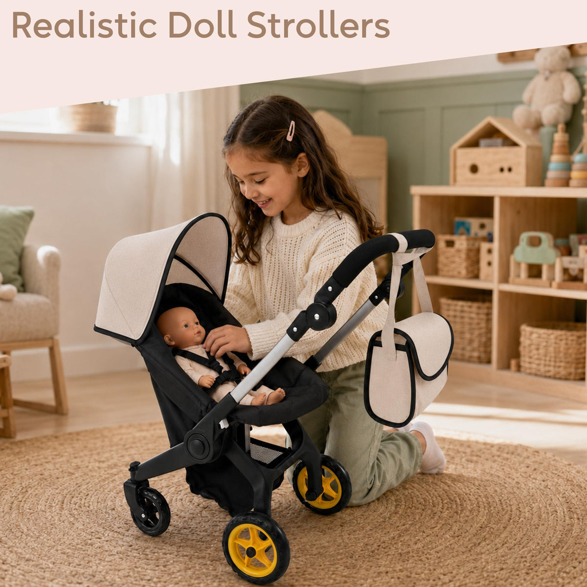 Convertible 2-in-1 Doll Stroller and Car Seat X36696