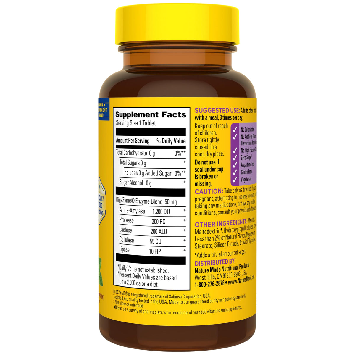 Digestive Enzymes 90 Chewable Tablets U204009