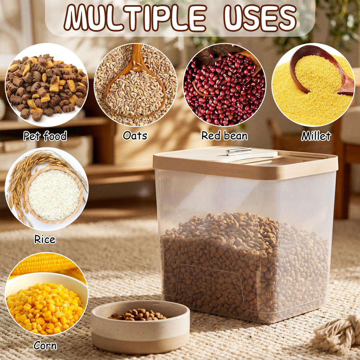 4 Pcs Clear Dog Food Storage Containers C466582