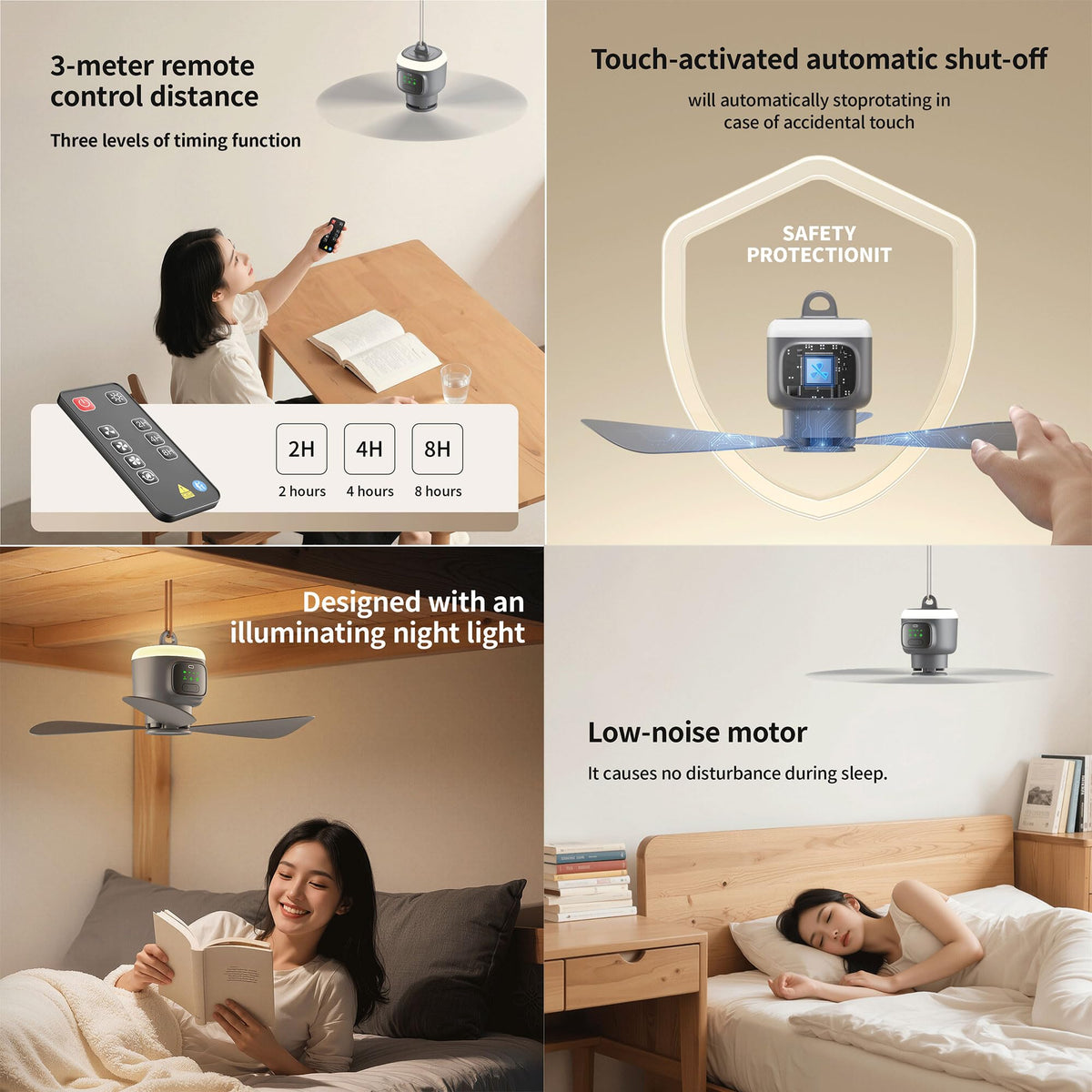 Portable Ceiling Fan with Light W67615