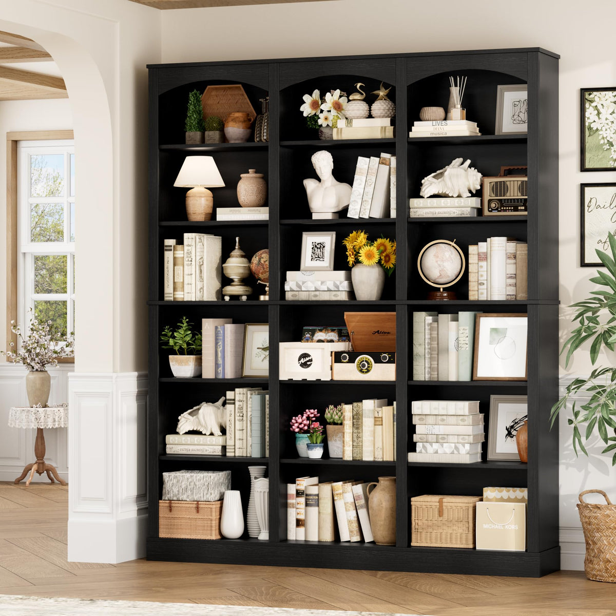 71" 6 Tier Black Bookshelf N774393