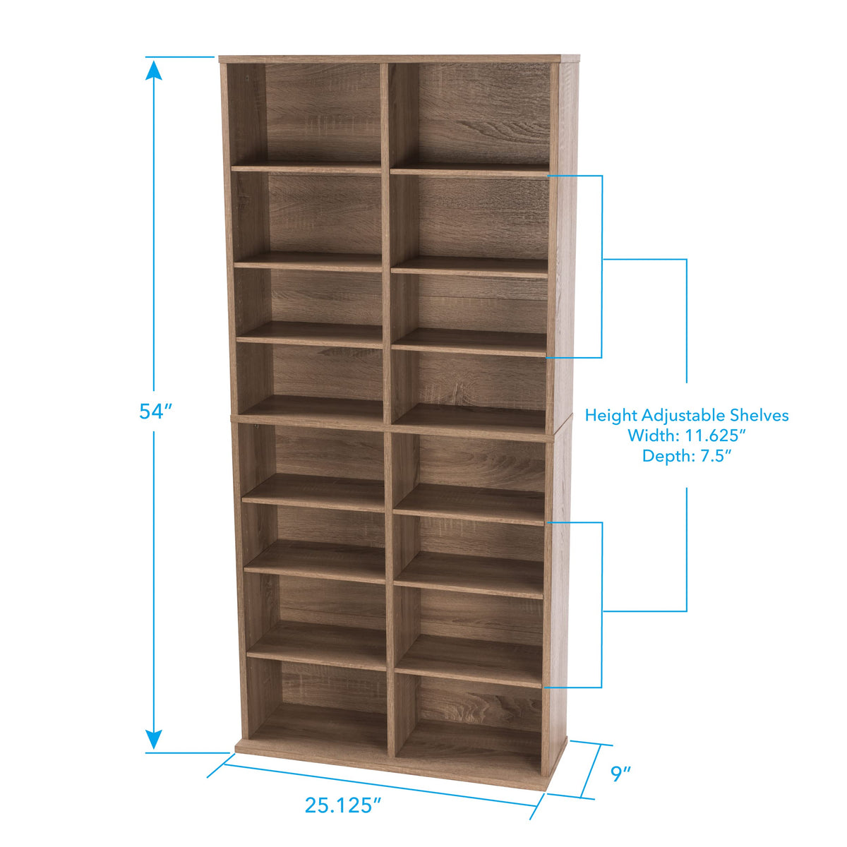 Weathered Oak Media Storage Cabinet T3583