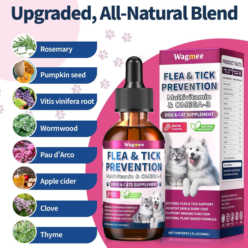 Flea and Tick Prevention for Cats & Dogs 60ml W6302