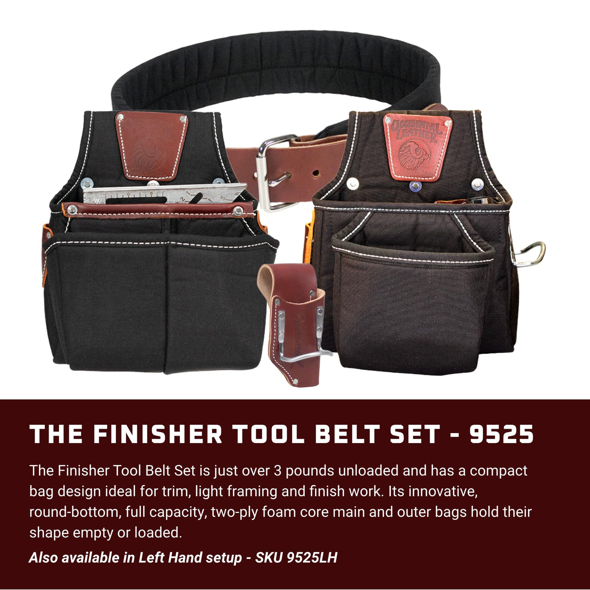 Leather Tool Belt Set with 25 Pockets N460565