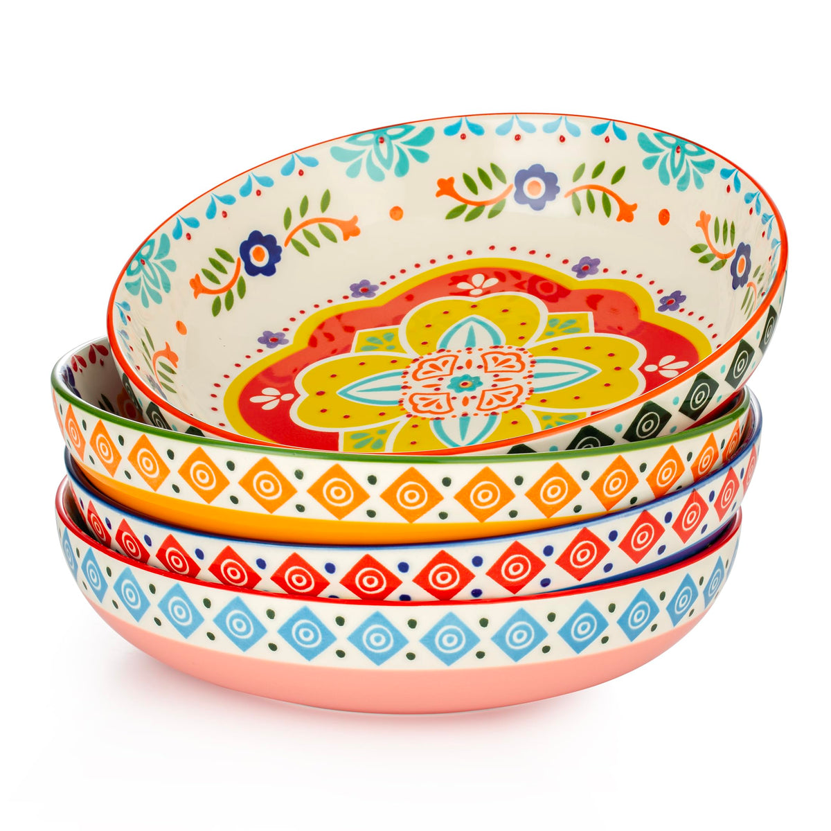 36 OZ Shallow Ceramic Dinner Bowls Set of 4 M1368