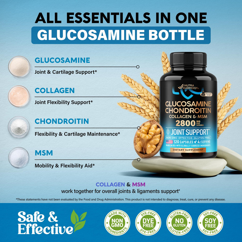Glucosamine Chondroitin MSM Collagen 2800 mg 120 Caps V930199