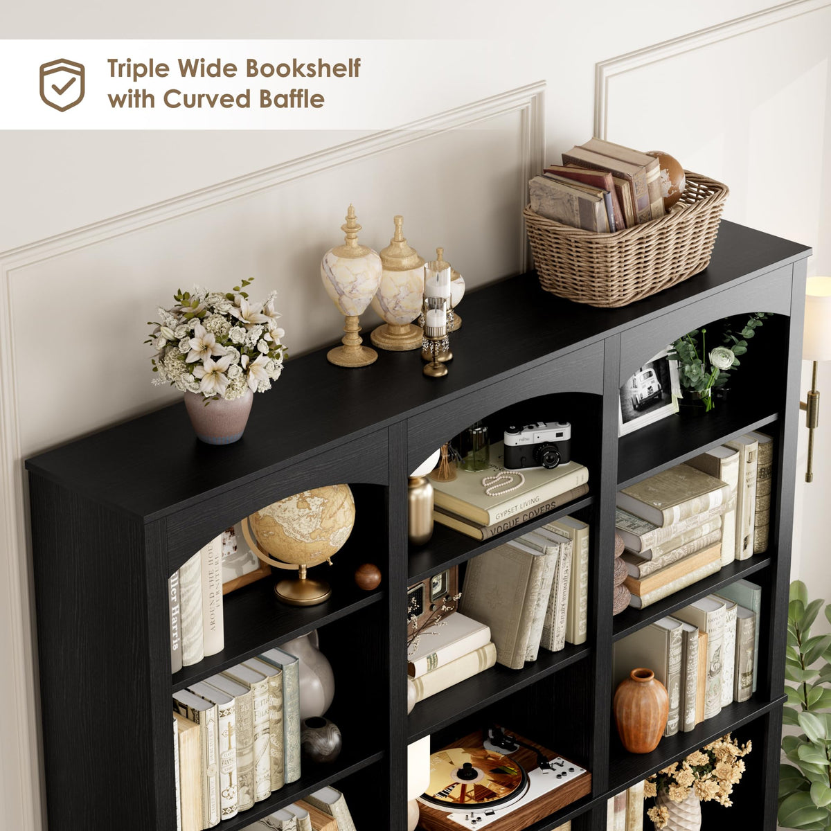71" 6 Tier Black Bookshelf N774393