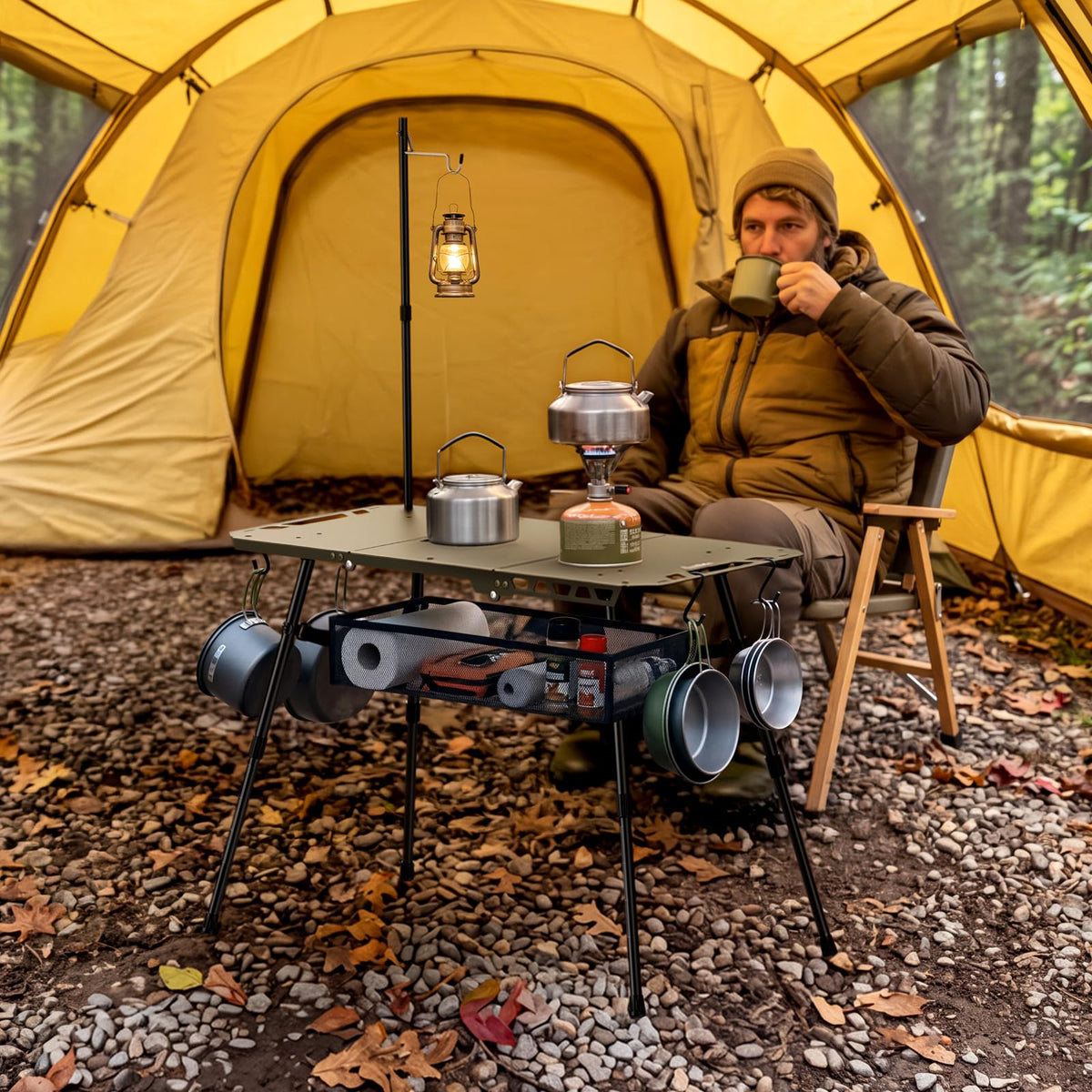 Adjustable Aluminum Folding Camping Table Y833117