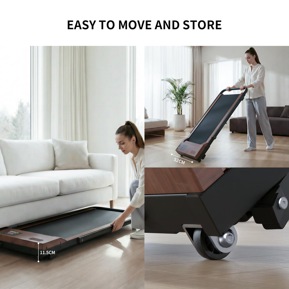 2 in 1 Under Desk Treadmill 2.5HP Portable Treadmill X813