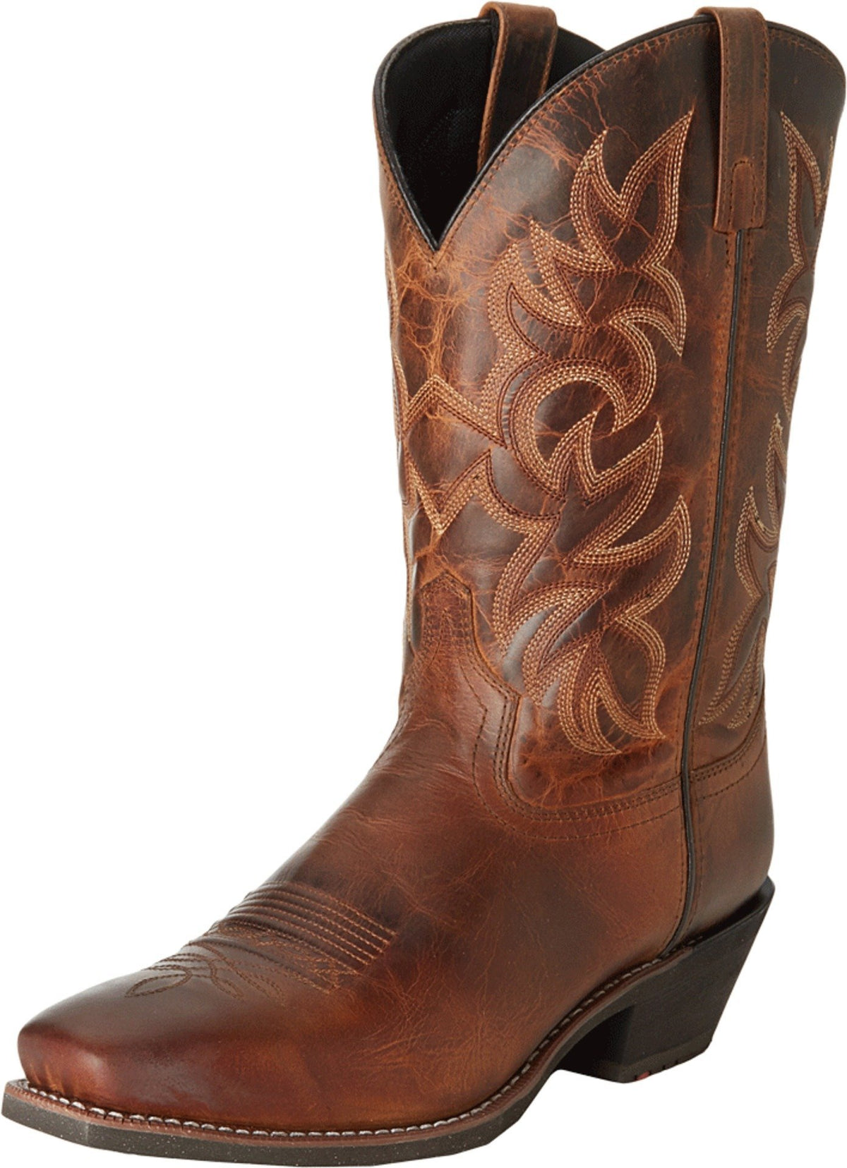 Brown Mid Calf Square Toe Pull On Boots G459918
