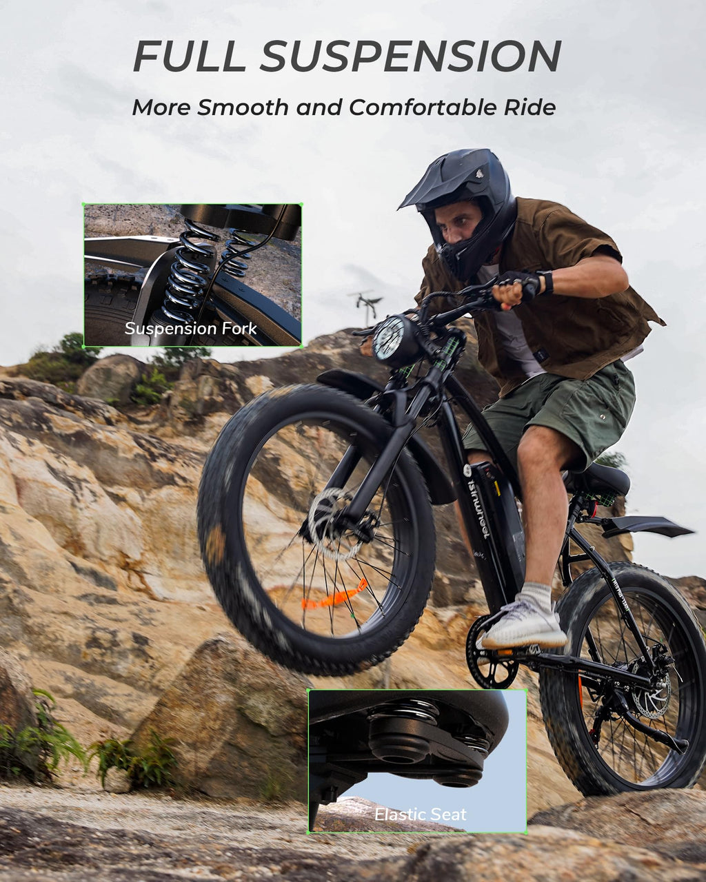 1000W 22 MPH 20"x4" Fat Tire Electric Bike O961412