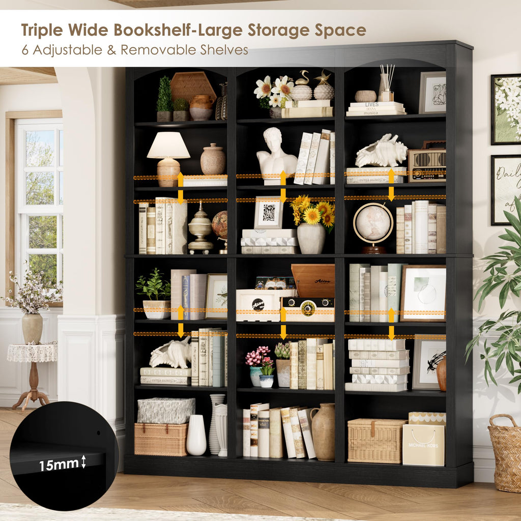 71" 6 Tier Black Bookshelf N774393
