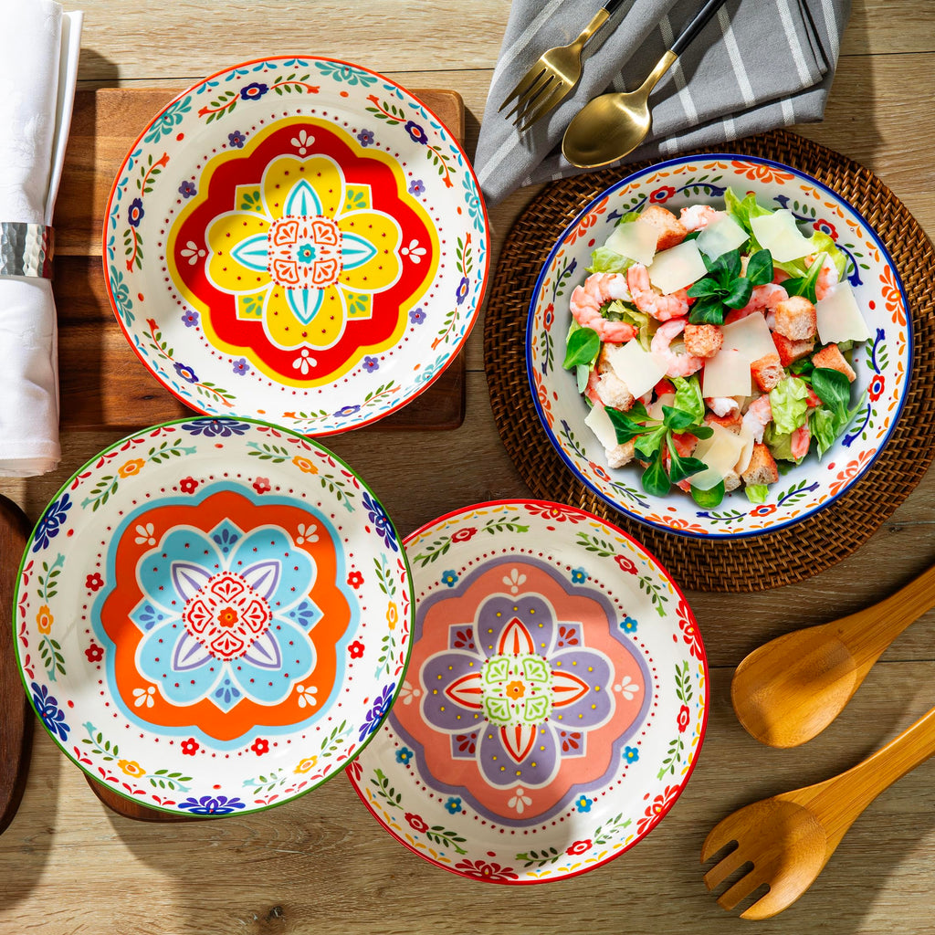 36 OZ Shallow Ceramic Dinner Bowls Set of 4 M1368