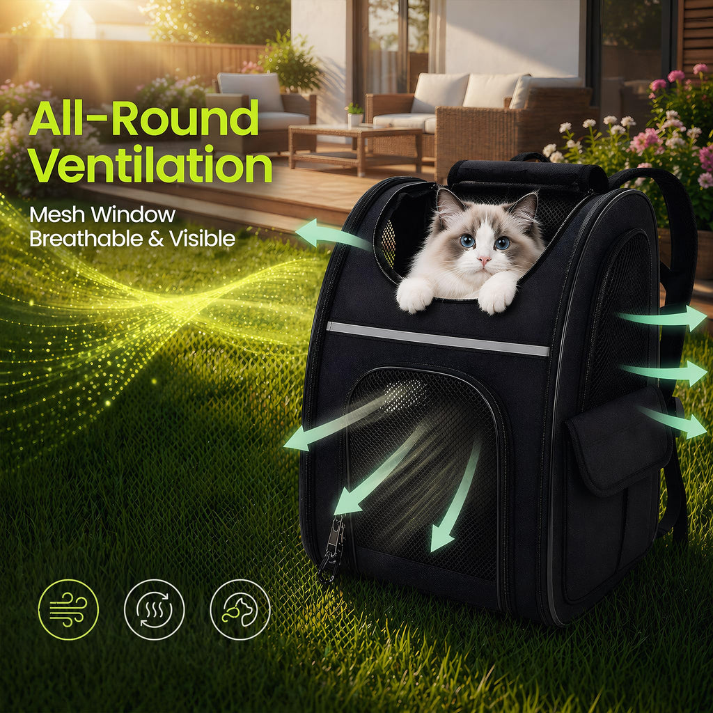 Expandable Cat Backpack Carrier with Breathable Mesh M827