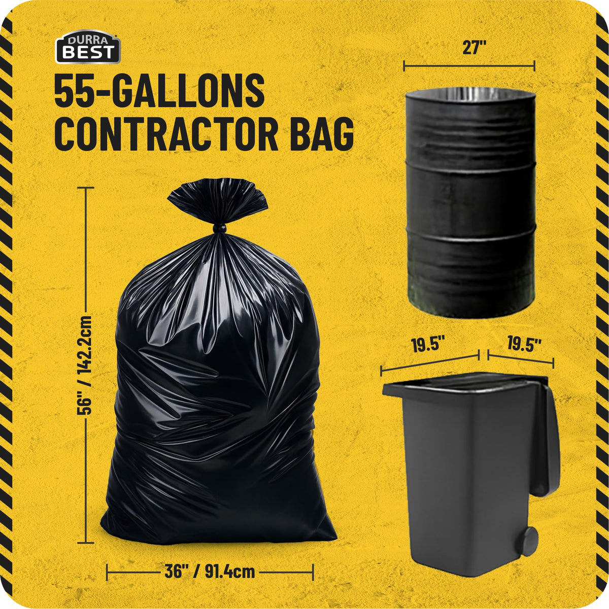 55 Gallon 2 Mil Black Heavy-Duty Trash Bags Q742137