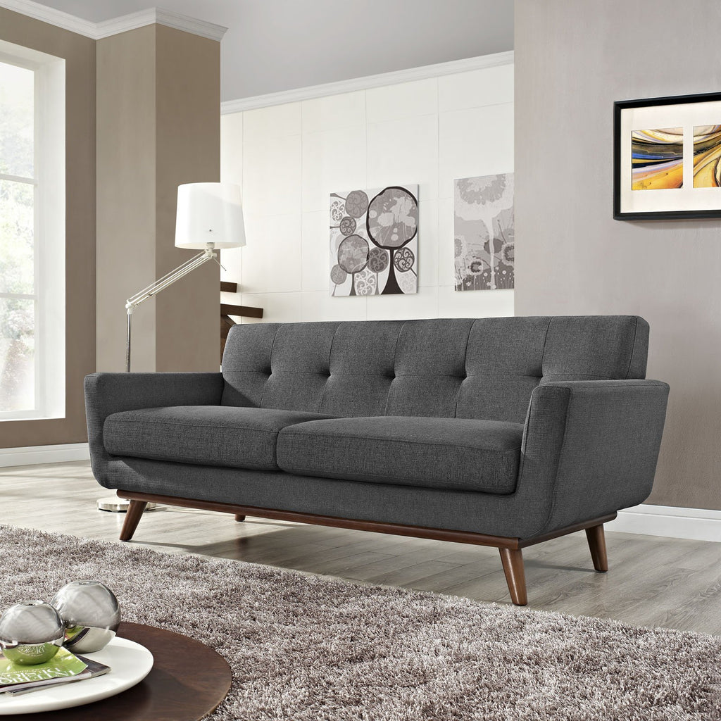 Gray Upholstered Fabric Loveseat X985385