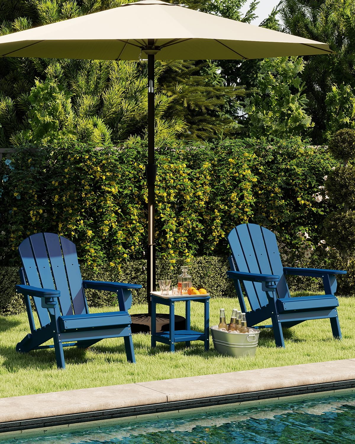 Folding Adirondack Chairs Set of 2 Blue J160492
