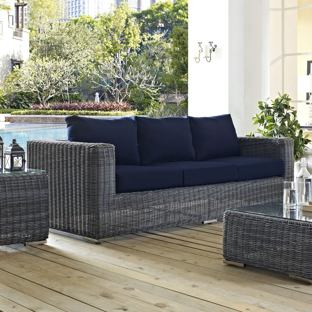 Wicker Rattan Outdoor Patio Sofa Q59943