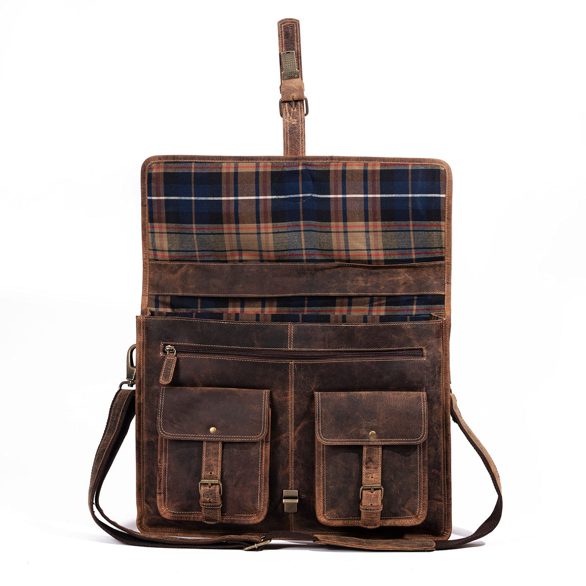 18 Inch Leather Laptop Messenger Bag Q880194