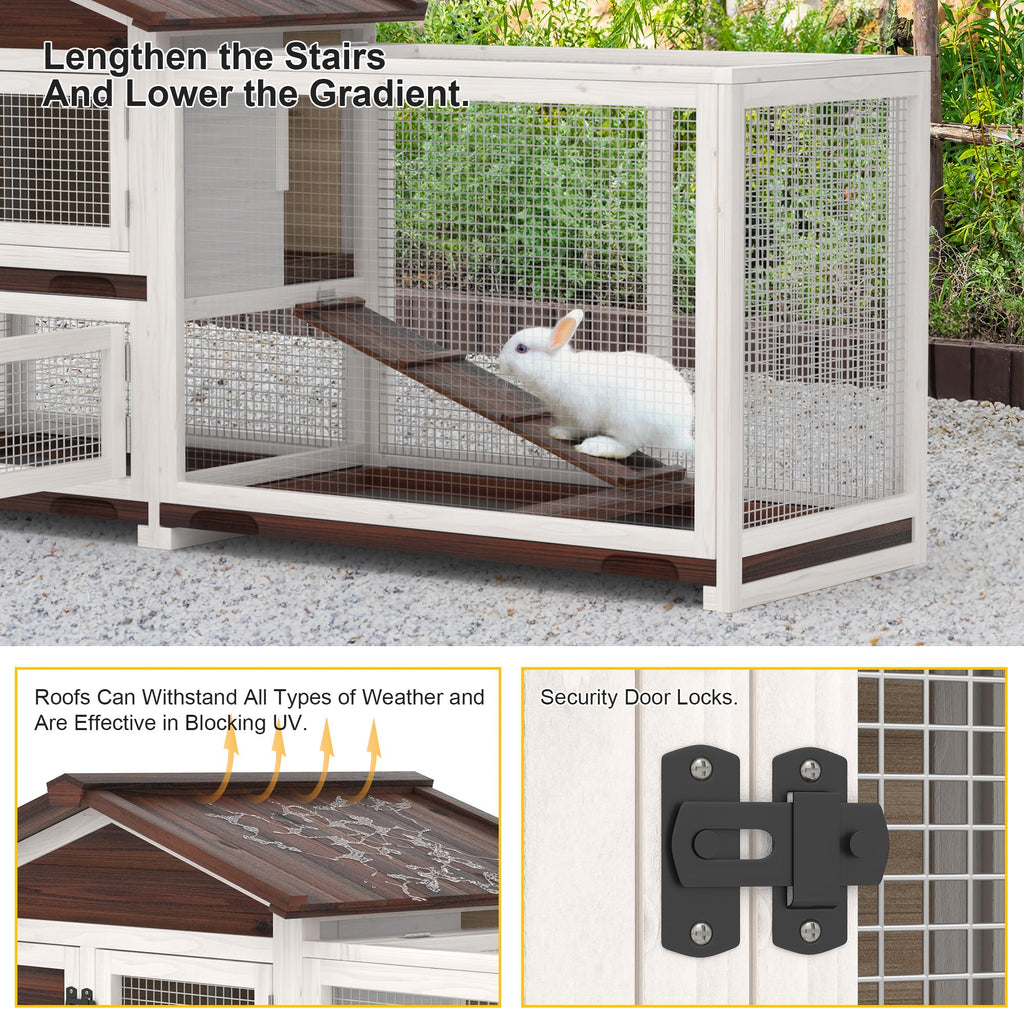 60" Wooden Rabbit Hutch L1729