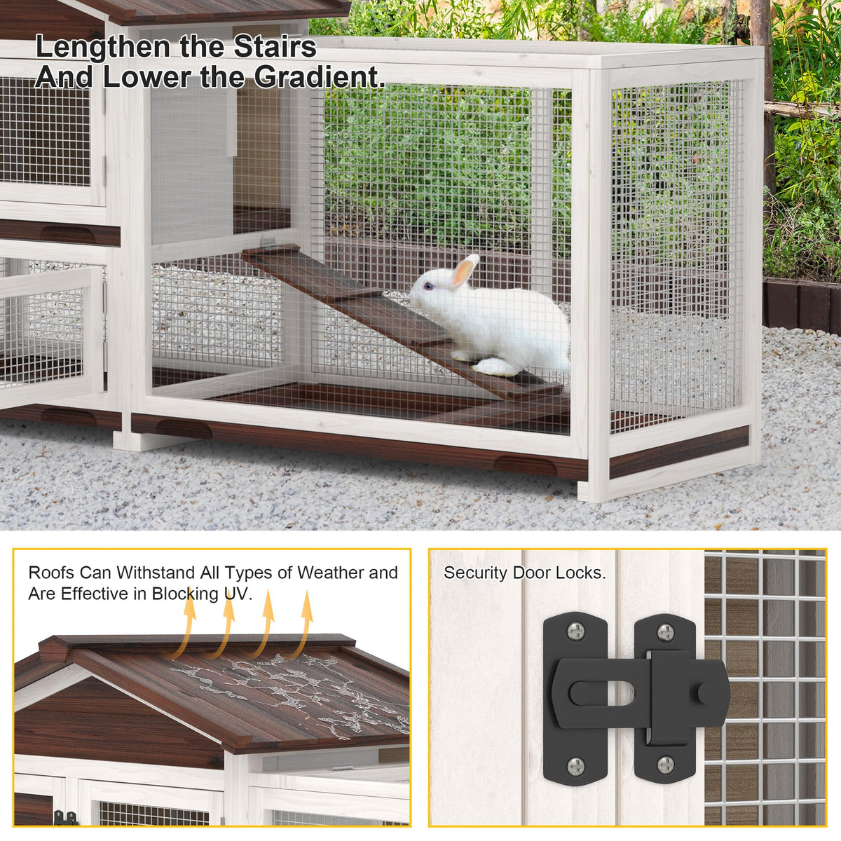 60" Wooden Rabbit Hutch L1729