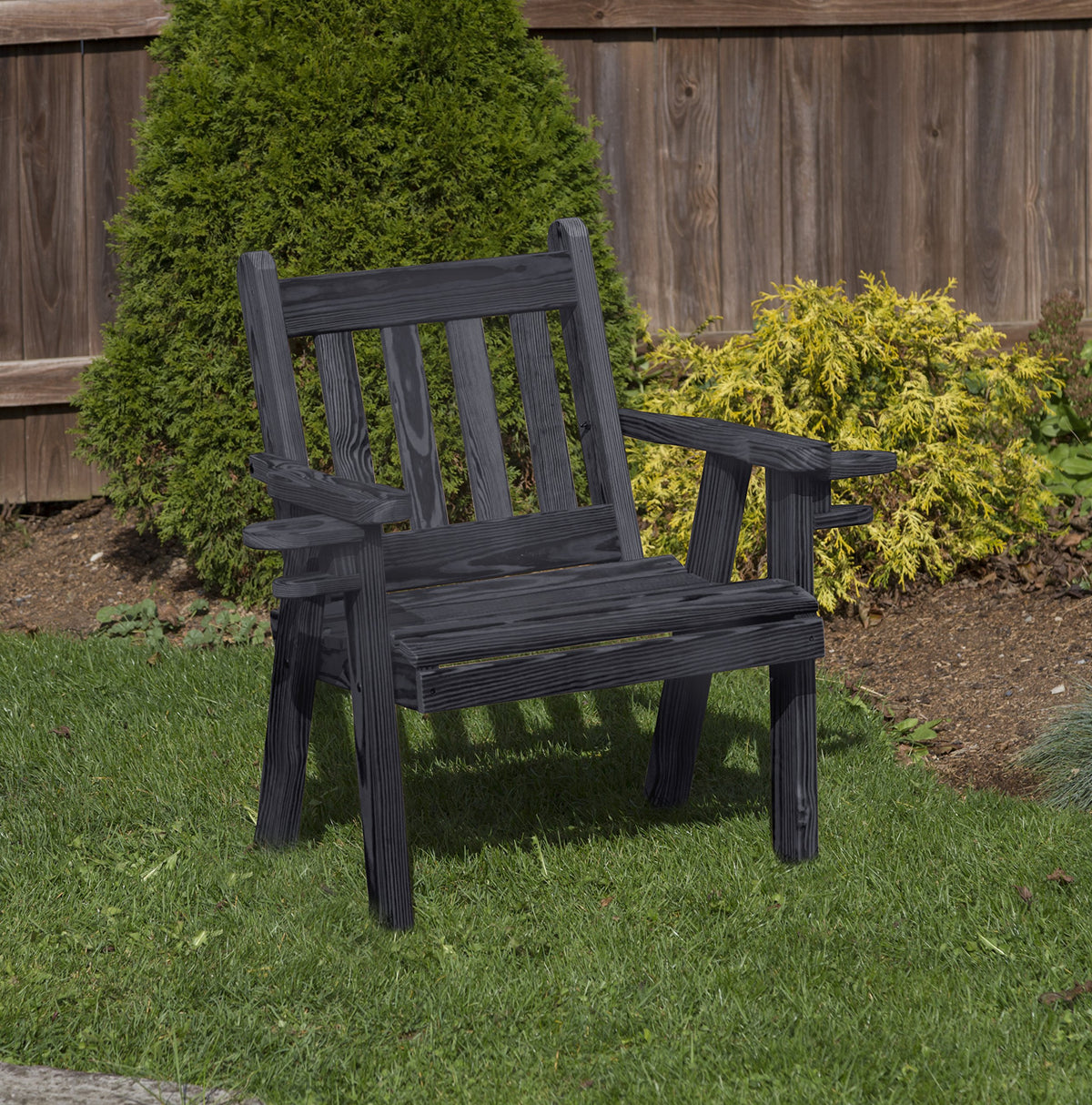 Pressure Treated Outdoor Bench with Cup Holders C1233